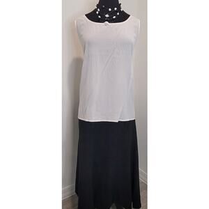 Aliki Yamani Ivory Silk Sleeveless Blouse XL Minimal Artsy Luxe EUC